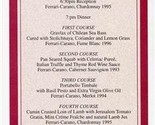 Capitol View Club Ferrari Carano Wine Dinner Menu Hyatt Regency Washingt... - £14.21 GBP