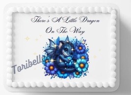 Blue Baby Dragon Edible Image Year Of The Dragon  Baby Shower Edible Cak... - £11.33 GBP+