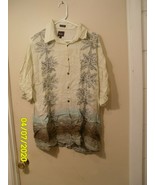 Neiman Marcus Shirt Floral Mint Green Short Sleeve Large 100% Rayon - £7.69 GBP