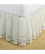 Fresh Ideas FRE30014IVOR01 Bed Skirt Ruffled Eyelet Ivory - Twin - £21.27 GBP