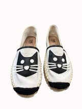 Karl Lagerfeld women’s white kitten theme espadrille shoes 10m SKU 6386 - $38.56