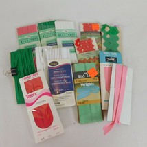 Lot of 13 Vintage Rick Rack and Bias Tape Most New Red Green White Pink Various - $11.65