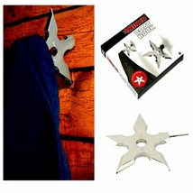 NINJA COAT HOOK Metal Wall Clothes Hanger Shuriken Novelty Throwing Star Dart - £7.79 GBP