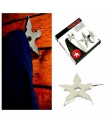 NINJA COAT HOOK Metal Wall Clothes Hanger Shuriken Novelty Throwing Star... - £7.95 GBP