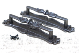 2 Handles Cabinet Pulls Door Handle Natural Iron Large Hardware Vintage ... - £15.09 GBP