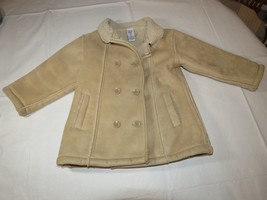 Baby Gap 3XL 3 years faux suede long sleeve jacket tan beigh Warm **spot** EUC - £14.12 GBP
