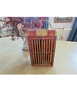DECORATIVE TALL ROUND TOP STORAGE BOX SHELF DECOR BAMBOO WOOD WINE HOLDE... - $463.05 MXN
