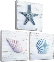 Tideandtales 3D Beach Wall Art - Seashell Decor With Starfish For Beach,... - £29.94 GBP