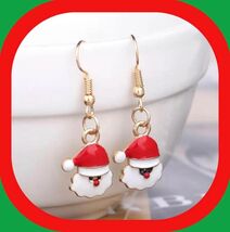 New Adorable Festive Jolly Santa Dangle Earrings Christmas  Holiday  Gifts - $5.00