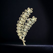 Signed Coro Double Stem Brooch with Aurora Borealis Rhinestones - $26.46