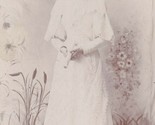 Antique Cabinet Card - Harietta Walbrant Young Woman White Dress Barlow ... - $15.79