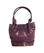 Strada Purple Faux Leather Shoulder Bag Tote – Silver Logo Plate Satchel... - €22,39 EUR