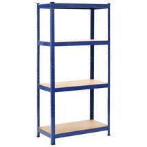vidaXL Steel & Engineered Wood 4-Layer Storage Shelf, Blue - $2,413.16 MXN