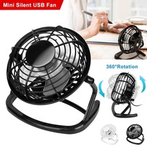 Mini USB Desk Fan Small Quiet Personal Cooler USB Powered Portable Table... - £18.73 GBP