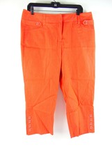 Larry Levine Red Stretch Slim Leg Crop Pants Flame Scarlet Color Size 14... - £19.71 GBP