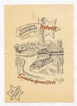 Sternen Wirtshaus Hohritt Gaststuben Sasbachwalden Germany Ad Card &amp; Map - $17.82