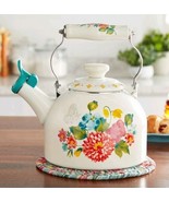 Pioneer Woman ~ Blooming Bouquet ~ 2-Quart Tea Kettle ~ Enamel on Steel ... - $56.10