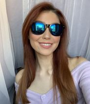  Fashionista Mirrored Black Blue Blue Men&#39;s Women&#39;s Sunglasses Z46 - $186.31 MXN