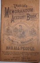 VINGAGE  1924-1925 &quot;PIERCE&#39;S MEMORANDUM ACCOUNT BOOK&quot; FARMERS-MECHANICS - $75.95 MXN