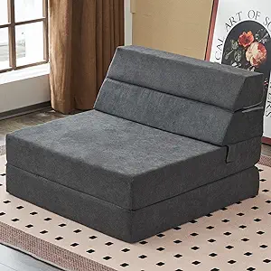 Sofa Bed Foldable Mattress Luxury Miss Fabric, Folding Sleeper Sofa Chai... - $257.99