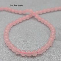 Natural Rose Quartz Beads 4mm &amp; 6mm Round Gemstone Beads 15 Inch Strand - $4.75+