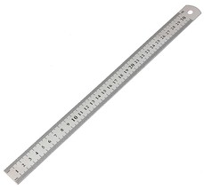 Stainless Steel 12&quot; 30cm STRAIGHT EDGE METAL RULER double sided inches &amp;... - $23.11