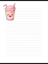 Pink Drink - Lined Stationery Paper (25 Sheets)  8.5 x 11 Premium Paper - £9.01 GBP