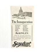 Sozodont Mouthwash 1897 Advertisement Victorian McKinley Inauguration DWKK9 - €21,30 EUR