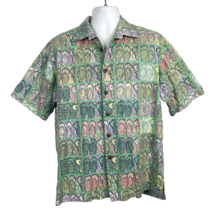 Kahala Slippahs Woodcut Reverse Print Vtg Hawaiian Shirt size Large Mens... - $72.40