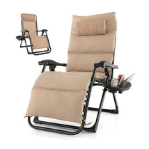 Adjustable Metal Zero Gravity Lounge Chair with Removable Cushion and Cu... - $105.00