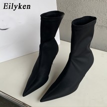 New Spring Autumn Stretch Fabric Women Ankle Boots Sexy Pointed Toe High Heels F - £48.64 GBP