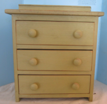 Vintage 15X14&quot; Baby Doll 3 Drawer Dresser Wood Large Handmade - £86.33 GBP