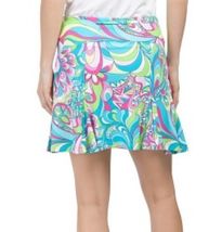 NWT G LIFESTYLE ILLUSION TURQUOISE HOT PINK GOLF FLOUNCE GODET SKORT S M L image 2