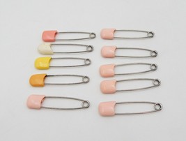 Vintage Light Pink Plastic End Baby Diaper Safety Pins Hong Kong Japan L... - £7.49 GBP