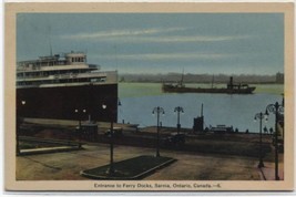 Entrance To Ferry Docks~Sarnia,Ontario~Canada Postcard - £8.16 GBP