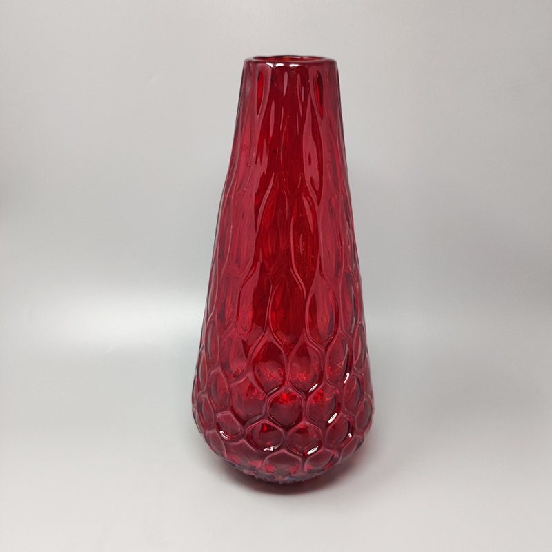 1960s Gorgeous Red Vase in Murano Glass By Ca dei Vetrai. Made in Italy - £306.78 GBP