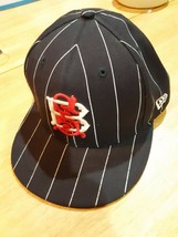 New Era 59 Fifty baseball cap black pinstripe wool 7 1/2&quot; - £11.72 GBP