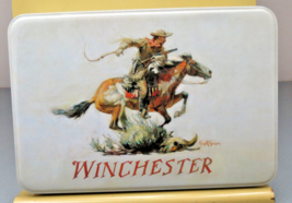 Winchester Limited Edition Tin / Stash Box with Cowboy Rider &amp; Horse 1&quot; ... - $10.63