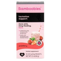 Bamboobies Lactation Support Drink Mix Strawberry 10 Packets Baby Breast... - $15.83