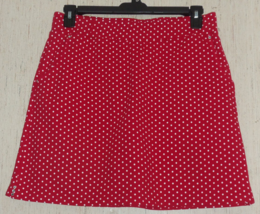 New Womens Quacker Factory Red W/ Polka Dots Pull On Skort W/ Pockets Size M - £29.22 GBP