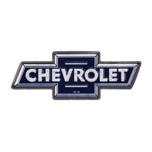 Chevrolet Classic Styled Bowtie Logo Embossed Tin Magnet Blue - $10.98