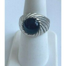 SARAH COVENTRY 925 STERLING SILVER &amp; ONYX RING SIZE 7.5 SKY - $38.61