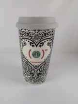 STARBUCKS Jonathan Adler Red 12 oz Coffee Tumbler Travel Mug Cup 2010 - £15.14 GBP