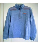 EUC Women Vineyard Vines Blue Searsuckr Stripe Classic 1/4 Zip Shep Shir... - $33.66