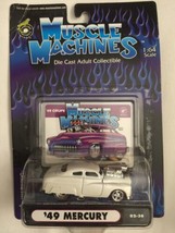 Muscle Machines 49 1949 Mercury Coupe Pearl White Rubber Tire DieCast 1/64 Scale - $12.59