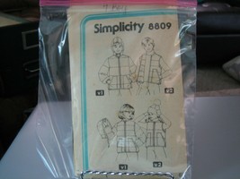 Simplicity 8809 Boy&#39;s Quilted Vest &amp; Jacket w/Detachable Hood Pattern - ... - $8.65