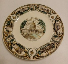 THE CAPITAL WASHINGTON DC COLLECTOR VINTAGE PLATE CAPSCO SOUVENIR 11 WHI... - €19,72 EUR