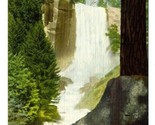 Vernal Falls 1930&#39;s Yosemite National Park Linen Postcard  - £14.34 GBP