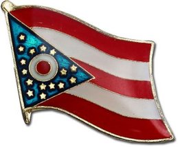 AES State of Ohio OH Flag Bike Motorcycle Hat Cap Lapel Pin - £2.75 GBP