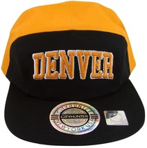 City Hunter Denver 5-Panel Men&#39;s Adjustable Snapback Baseball Cap Black/Orange - £11.98 GBP